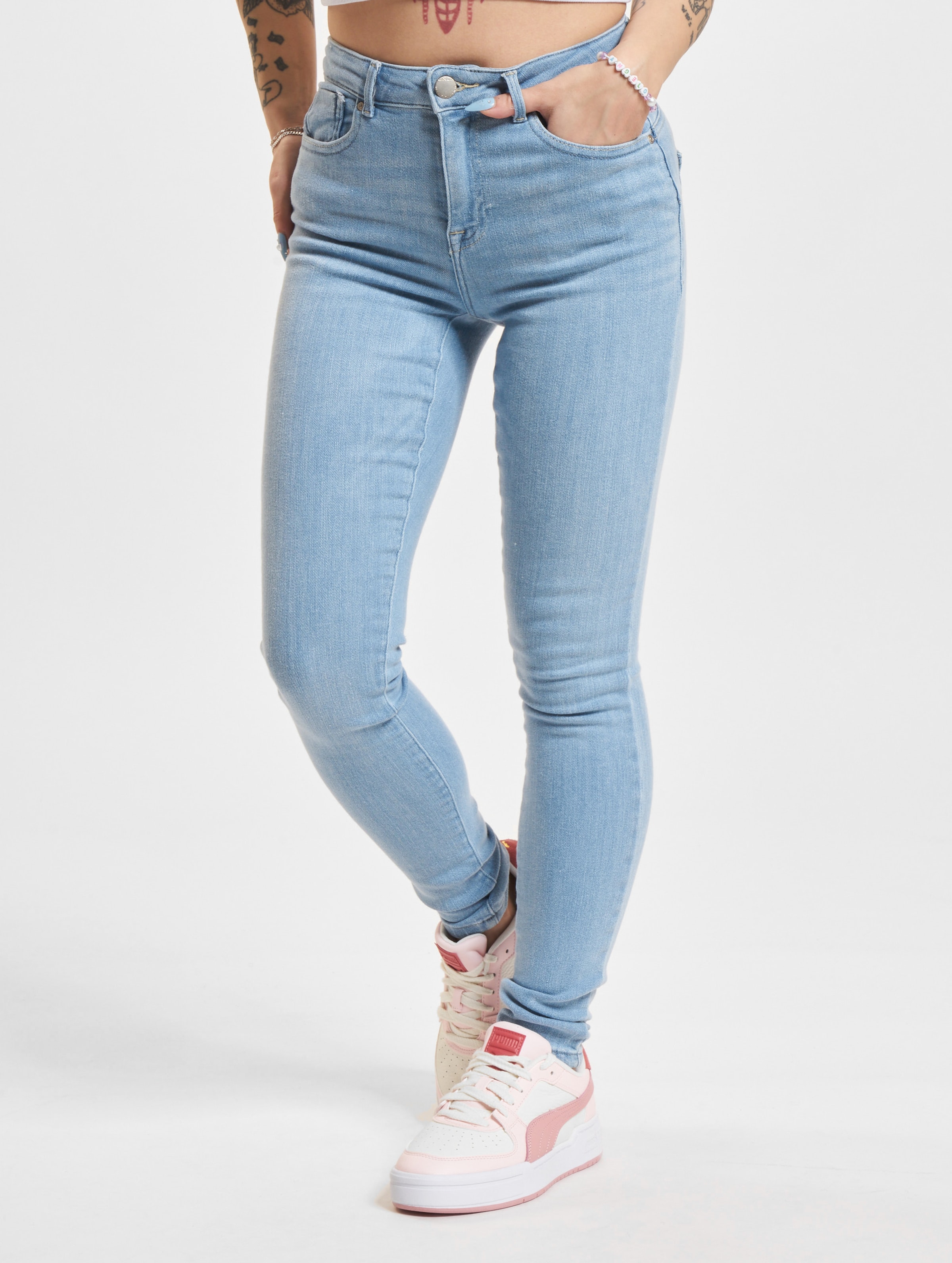 Only Jeans Onlpower Mid Push Up Sk Dnm Azg944 15228584 Special Bright Blue Demin Dames Maat - W28 X L32