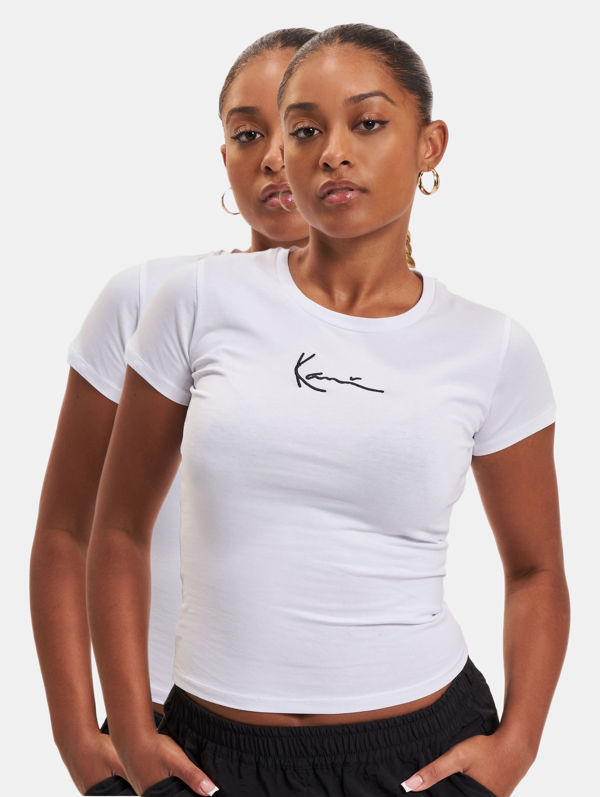 Karl Kani Small Signature 2-Pack Essential Tight T-Shirt Vrouwen op kleur wit, Maat XS