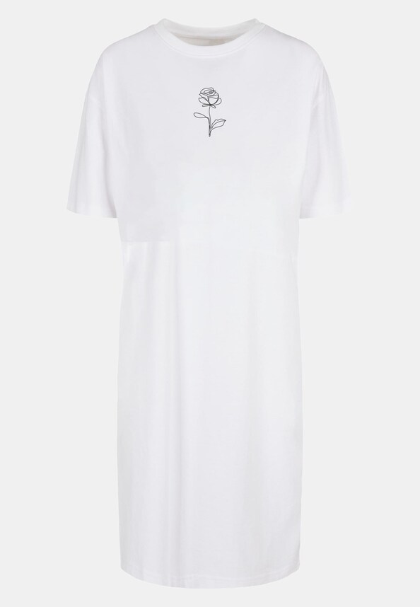 Ladies Rose Oversized Slit Tee Dress-4