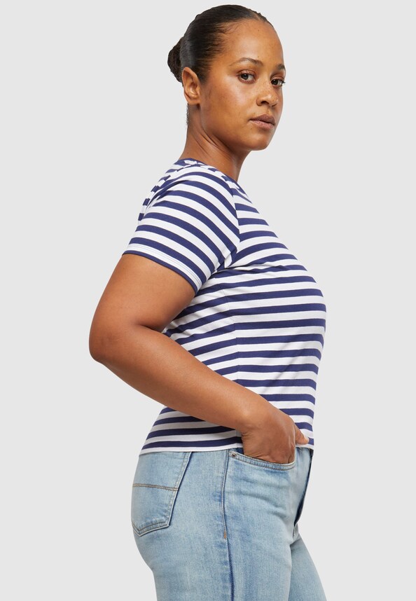 Ladies Short Striped Tee-11