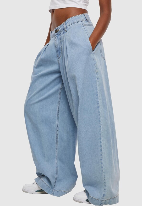 Ladies Wide Leg Light Denim-0
