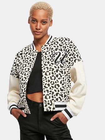 Ladies Aop Oversized College Sweat Jacket