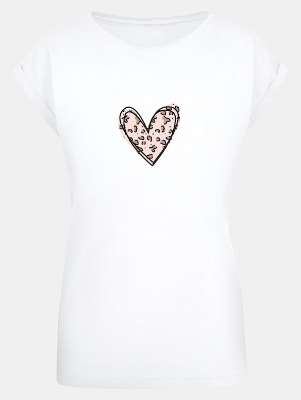 Ladies Valentines Day - Leopard Heart Extended Shoulder-2