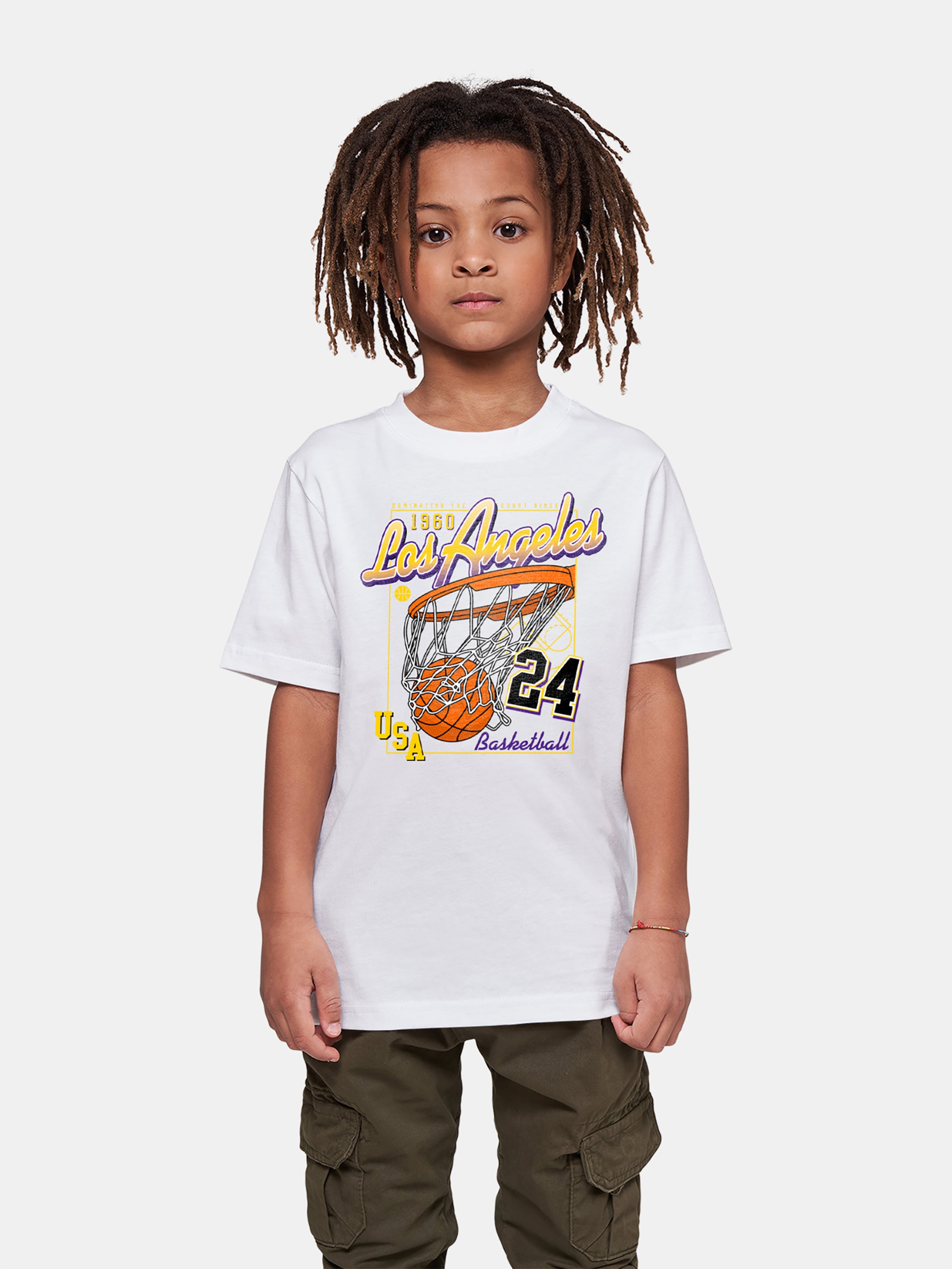 Mister Tee - Kids LA Scored Kinder T-shirt - Kids 122/128 - Wit