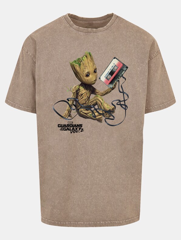 Guardians Of The Galaxy Vol2 - Groot Tape Acid Washed Oversized -2