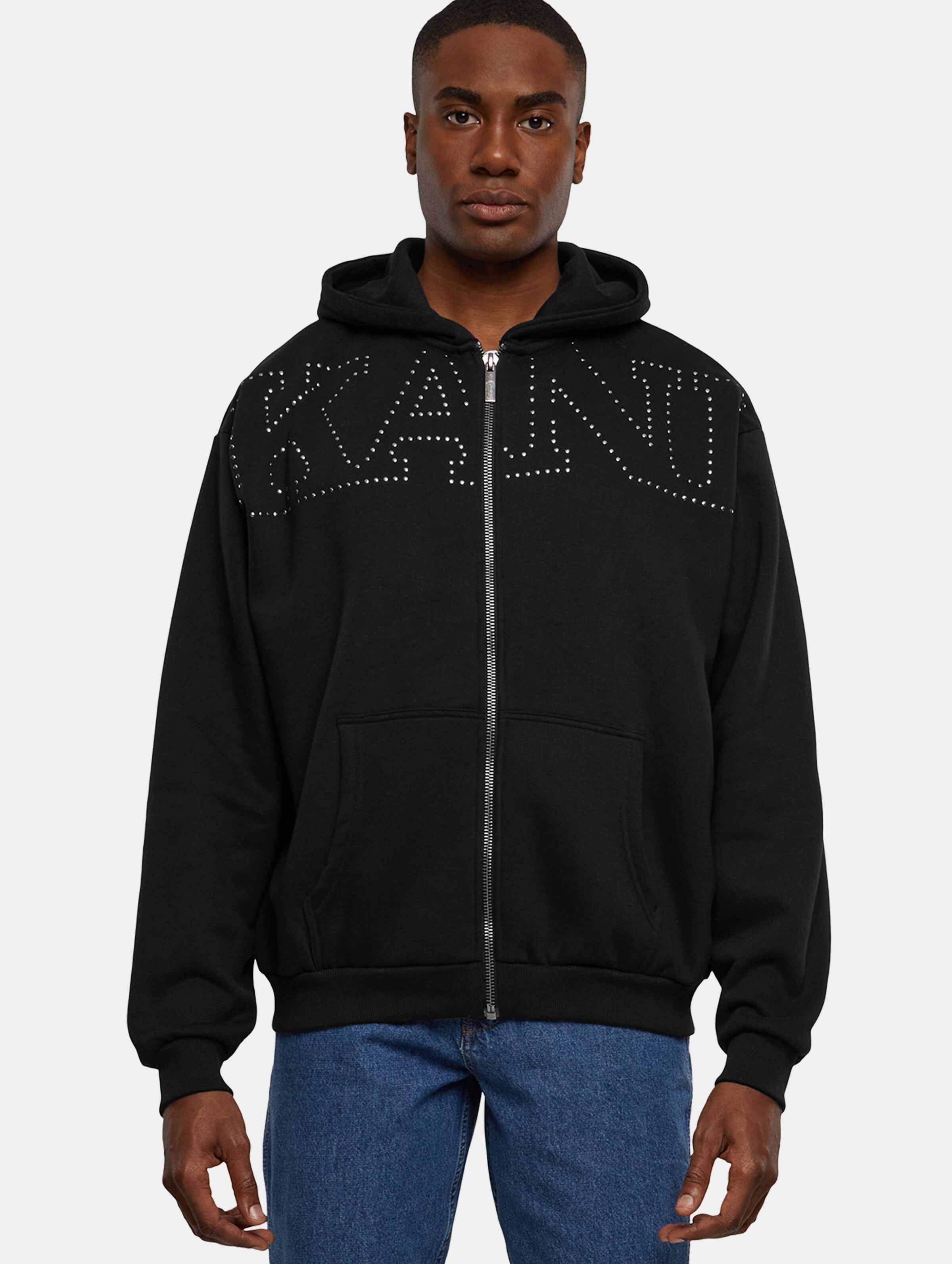 Karl Kani Studded Retro OS Full Zip Hoodies Männer,Unisex op kleur zwart, Maat XXS