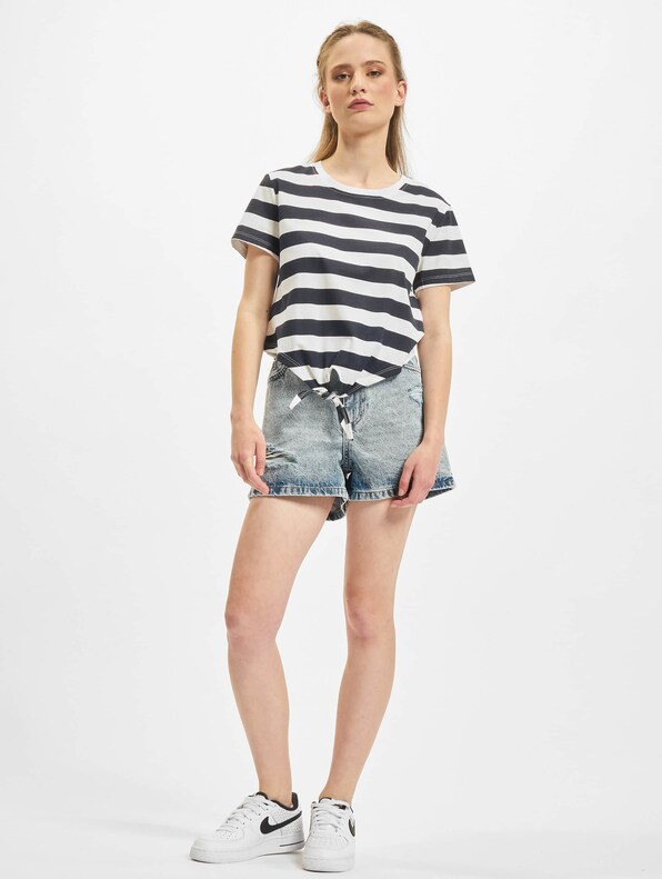 Only May Cropped Knot Stripe T-Shirt-4