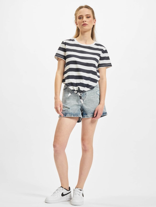 Only May Cropped Knot Stripe T-Shirt-4