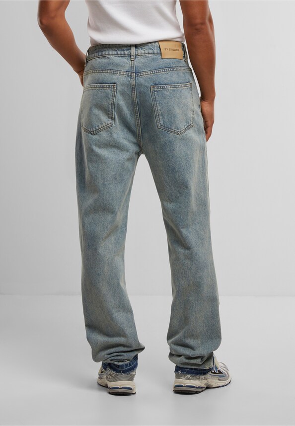 Firio Destroyed Straight Jeans-1