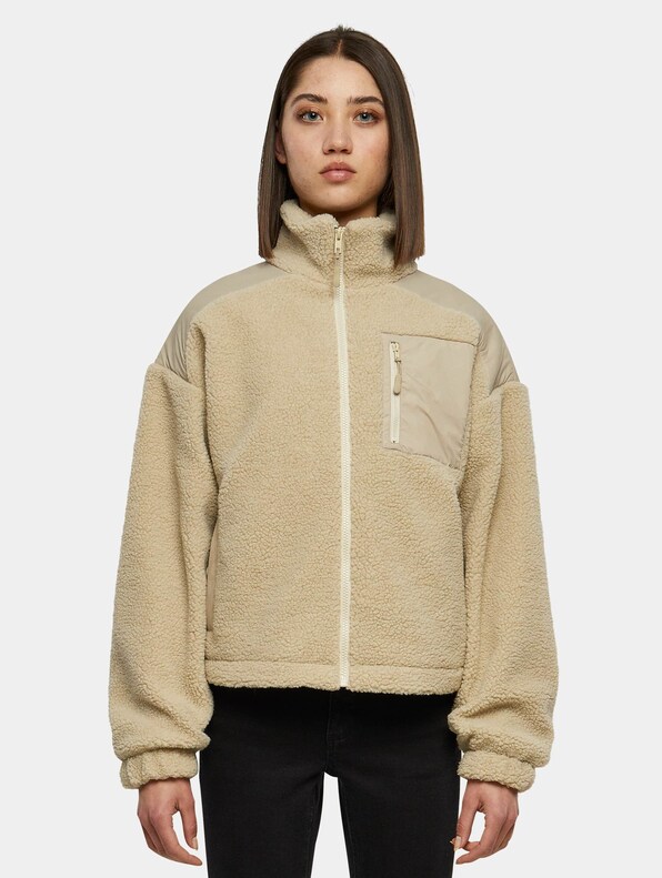 Urban Classics Ladies Sherpa Mix Winterjacken-2