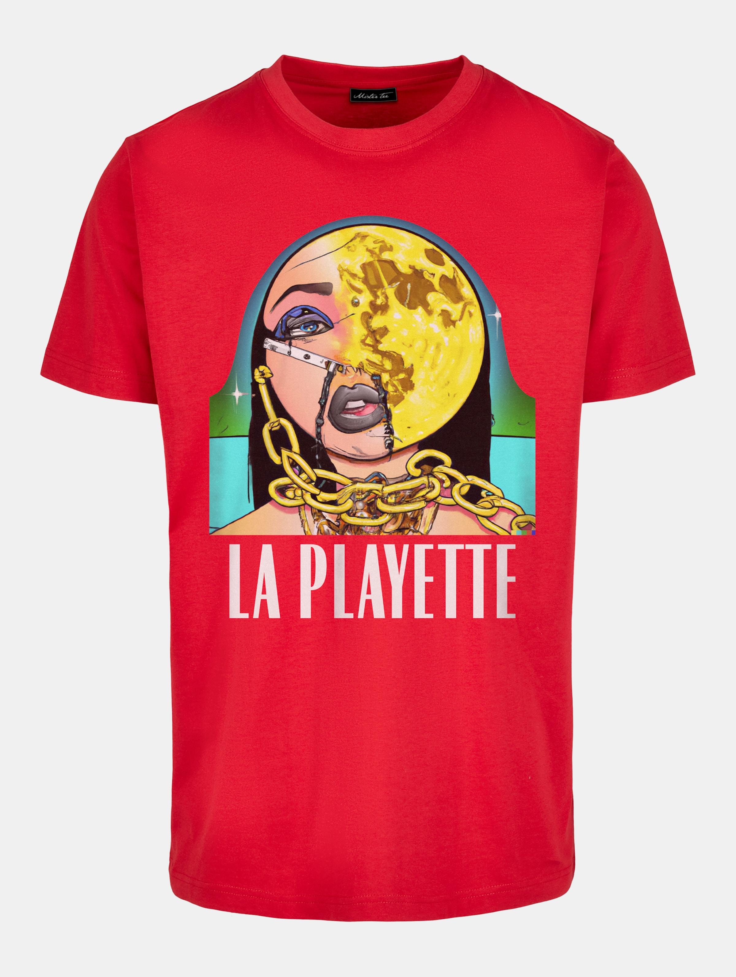 Mister Tee La Playette T-Shirts Männer,Unisex op kleur rood, Maat 3XL
