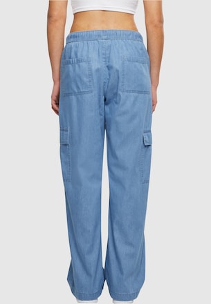Ladies Light Denim Cargo Pants