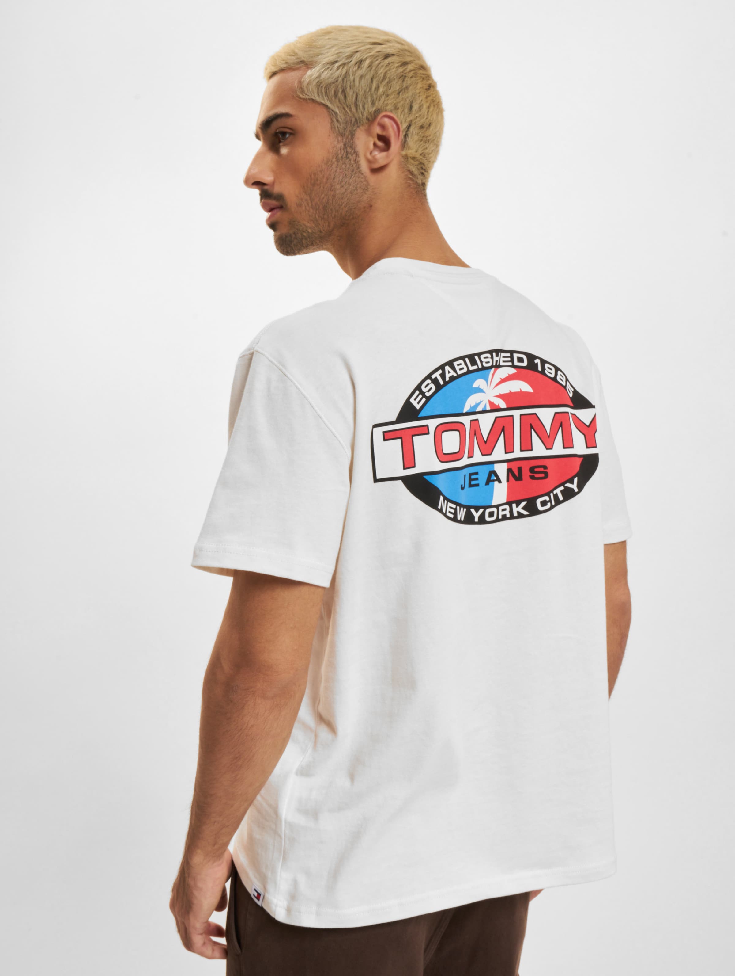 Tommy Jeans Regular Boardsports Palm T-Shirt Mannen op kleur wit, Maat S