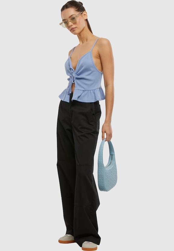 Ladies Waffle Pique Ruffle Top-3