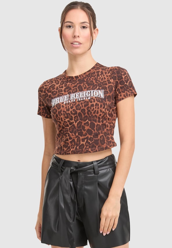 LEOPARD CRYSTALS  SS BABY TEE-0
