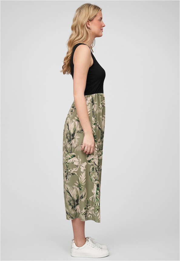 Cloud5ive Damen Maxi-Kleid 2-Tone mit Palmen Print-4