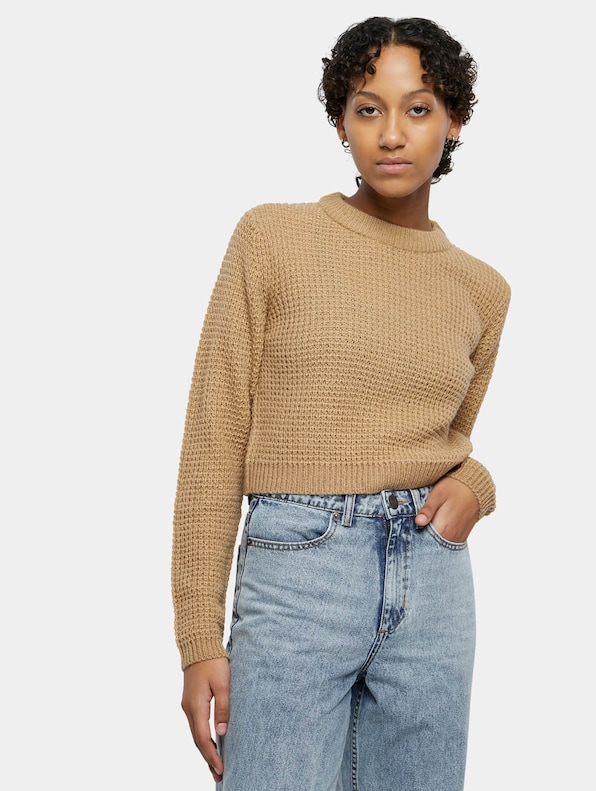 Ladies Short Waffle Sweater-0