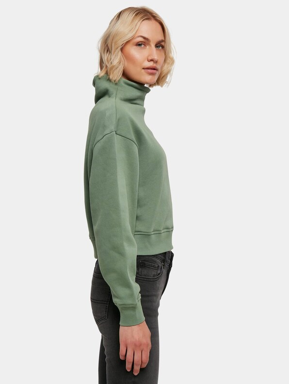 Ladies Organic Short High Neck Crew-2