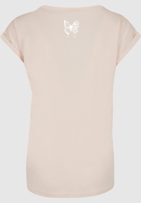 Ladies Flowers Bloom Extended Shoulder Tee-5