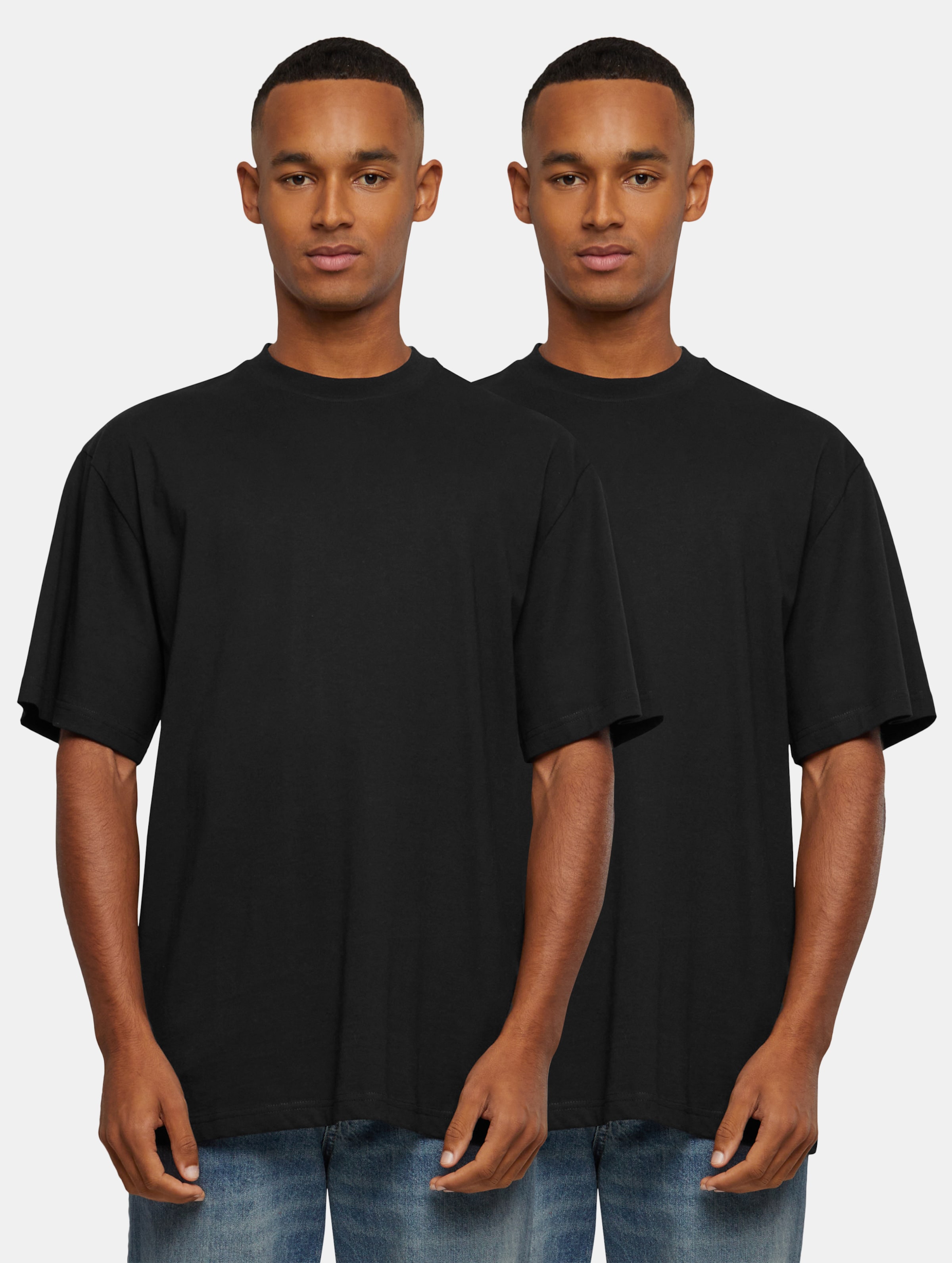 Urban Classics - Tall 2-pack Heren T-shirt - L - Zwart/Zwart