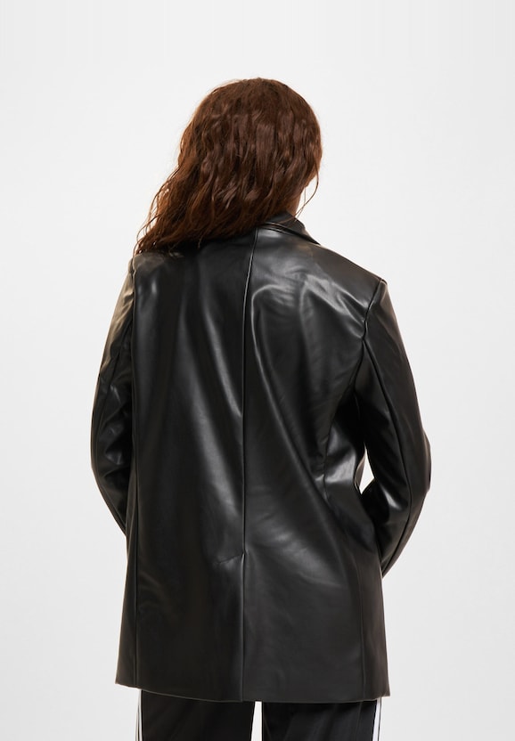 Lana OVS Faux Lea Blazer-1