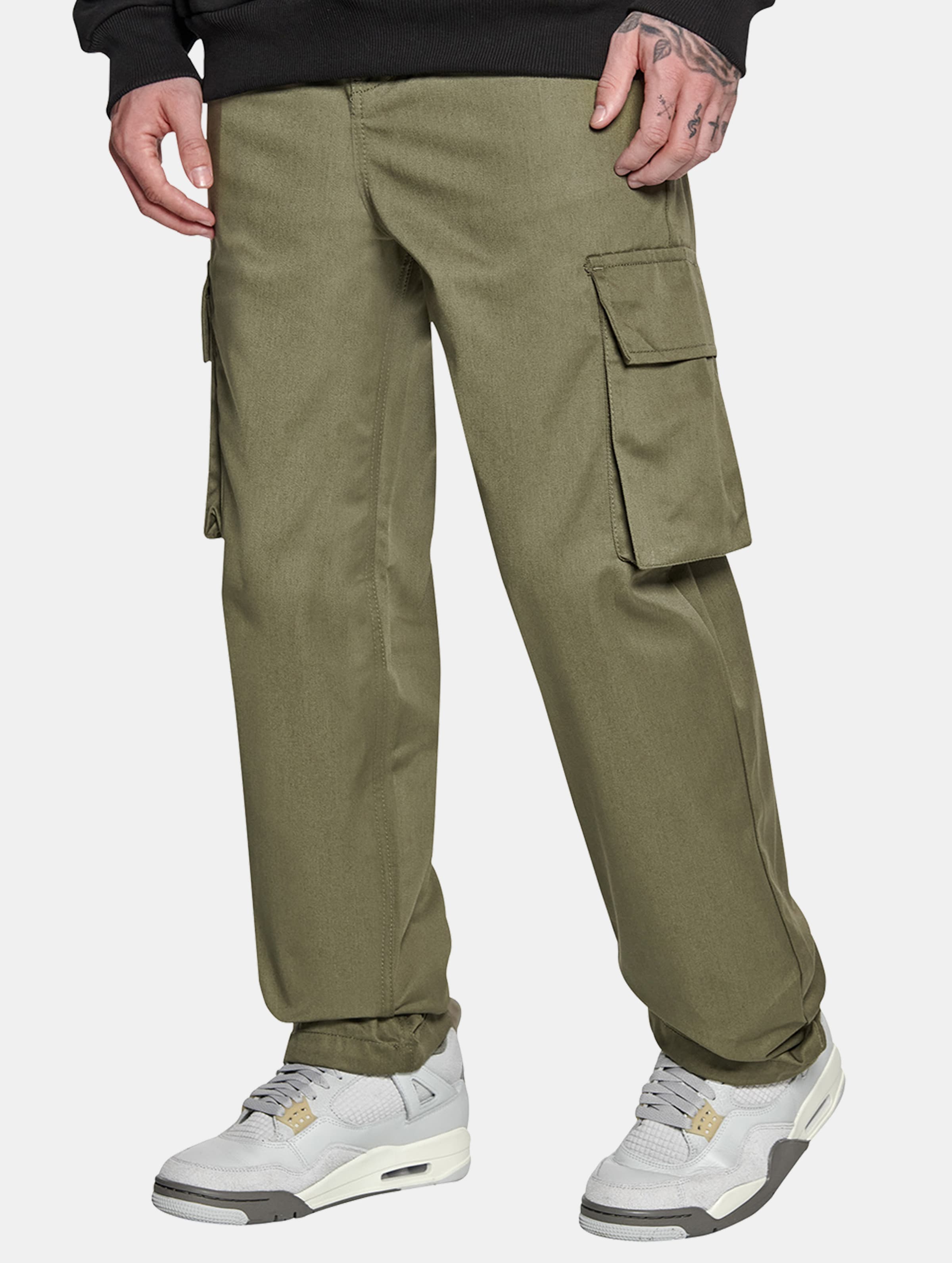 Dropsize Single Pocket Workwear Cargohose op kleur olijf, Maat 38