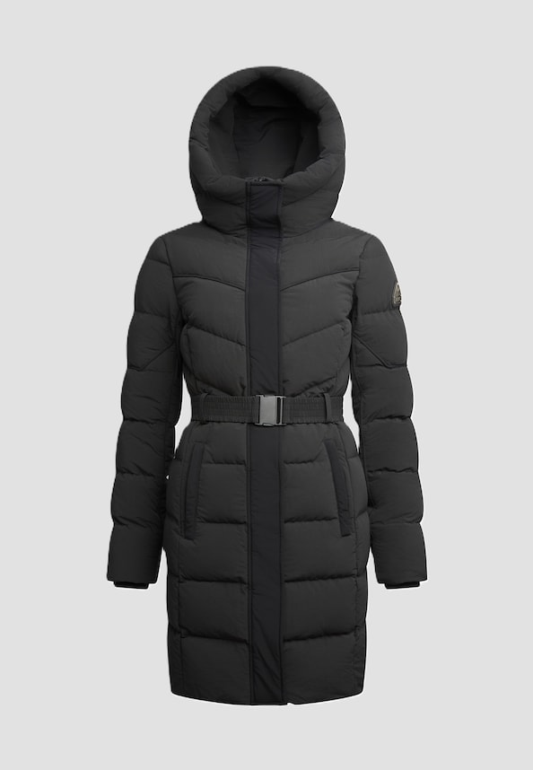 DIAMOND BELTED PUFFER COAT MATT-3