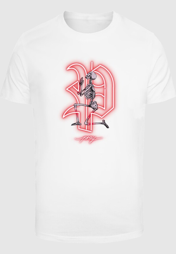 Pray Neon Skull Tee-4