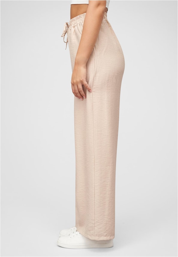 Weite Viskose Hose mit elastischen Bund und Deko-Tunnelzug-2