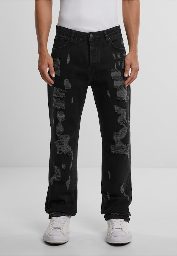 Firio Destroyed Straight Jeans-0