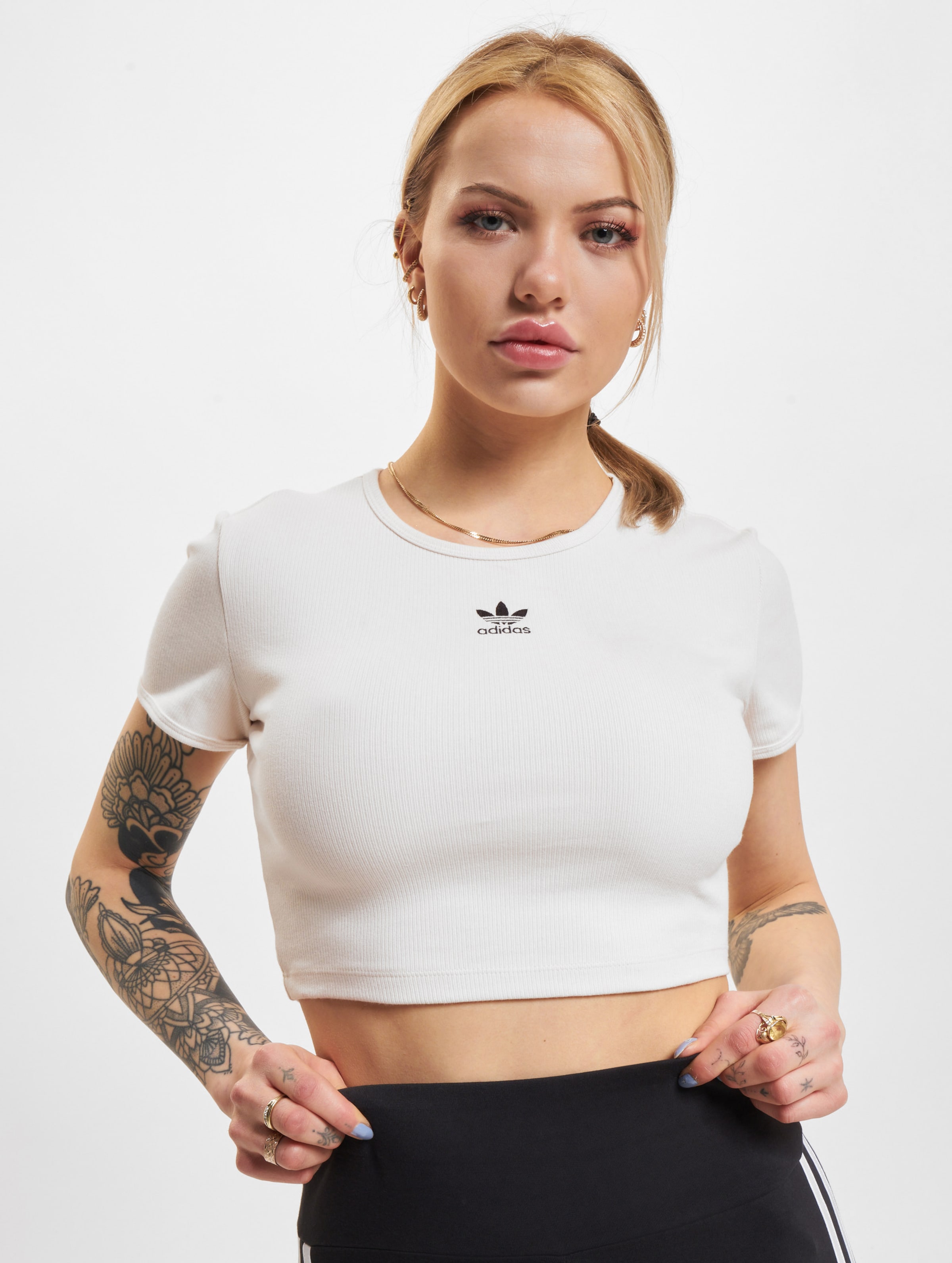 adidas Originals Essentials Rib T-Shirts Vrouwen op kleur wit, Maat L