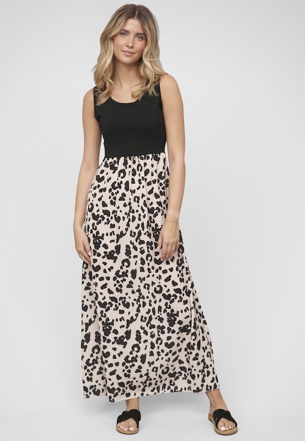 2-Tone Maxi-Dress Leo Print-4