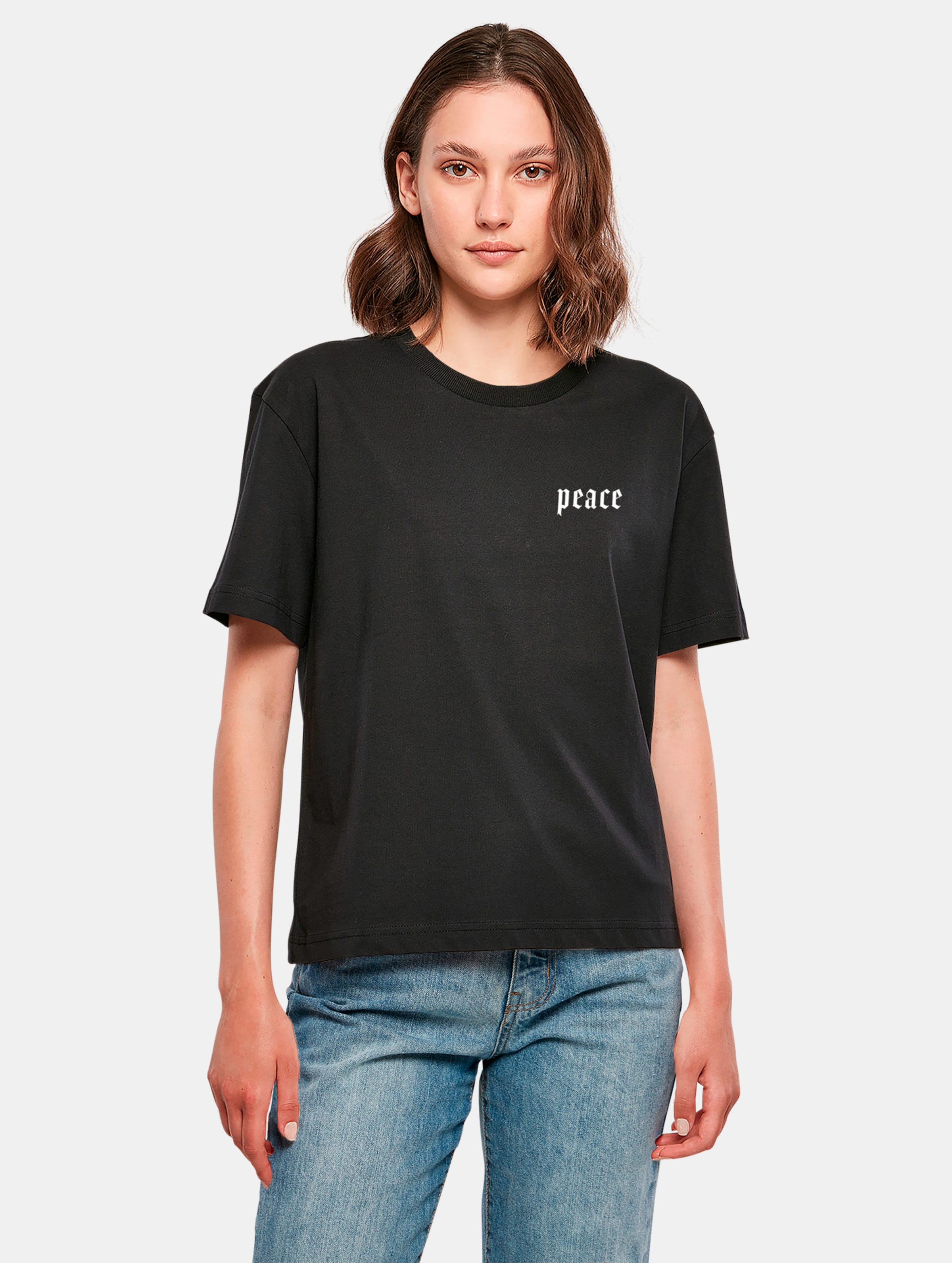 Miss Tee Peace T-Shirts Frauen,Unisex op kleur zwart, Maat XL
