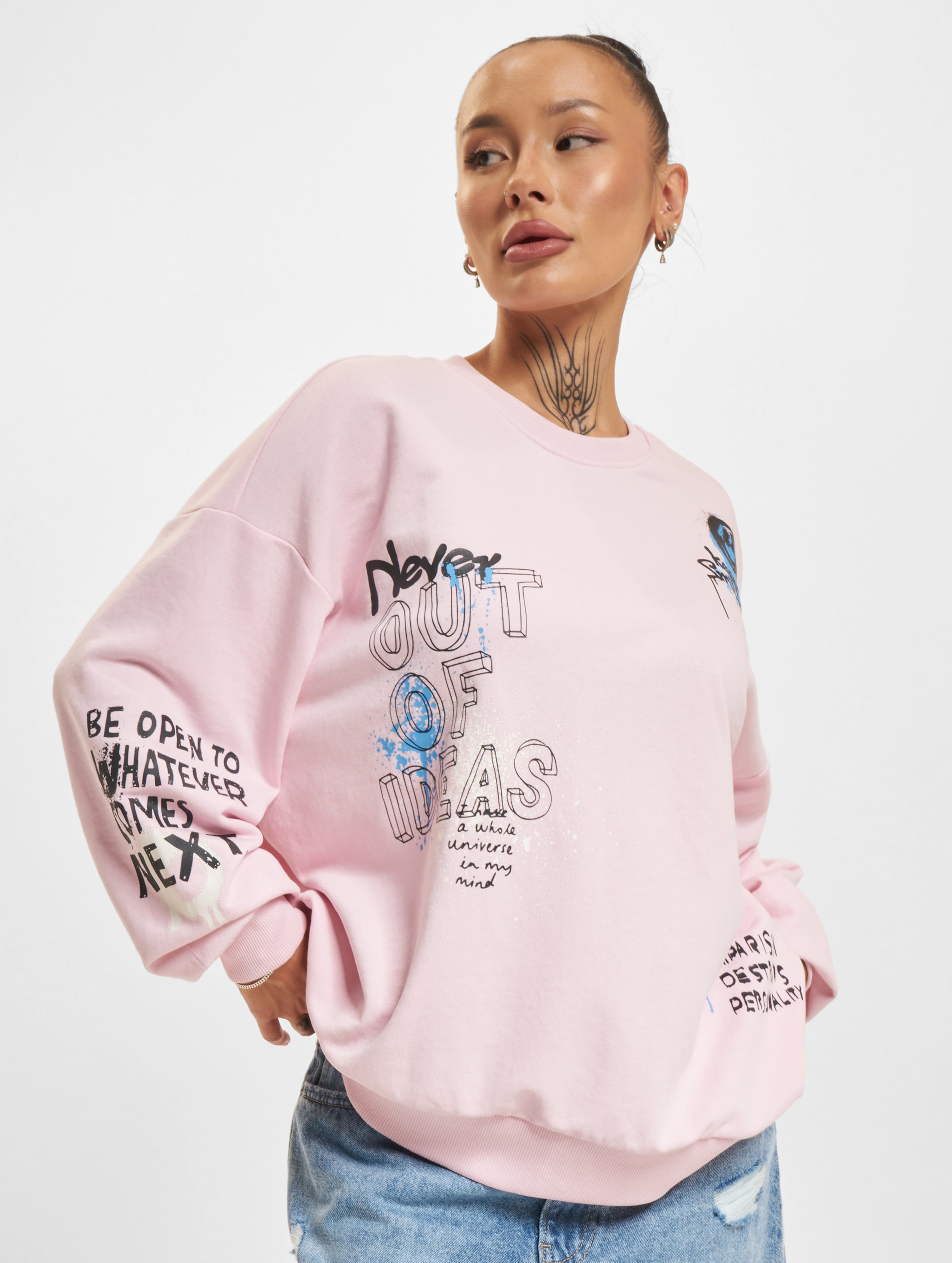Only Melanie Grafit O Neck Pullover Frauen,Unisex op kleur roze, Maat L