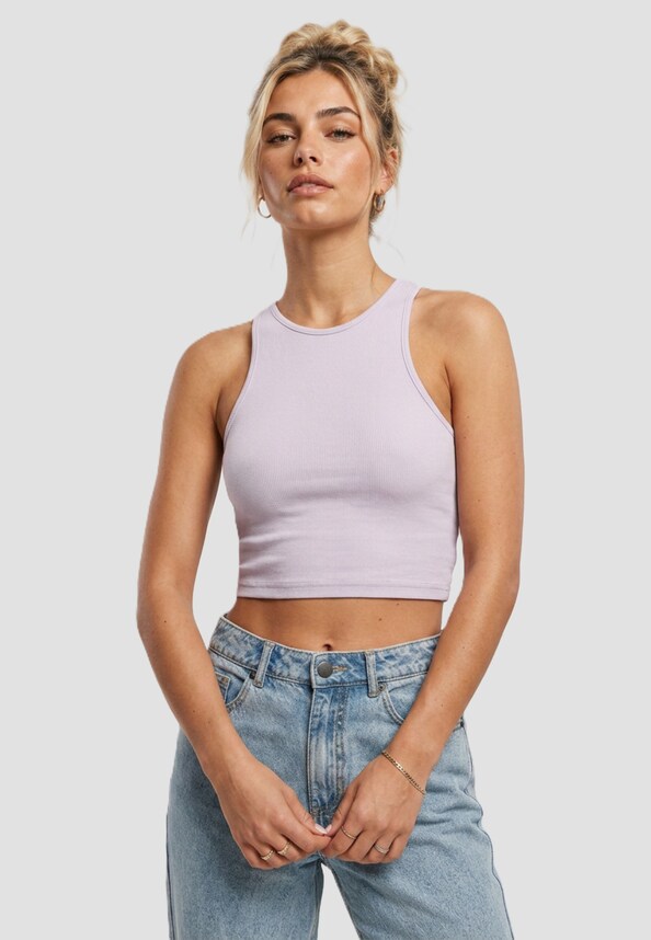 Ladies Cropped Rib-0