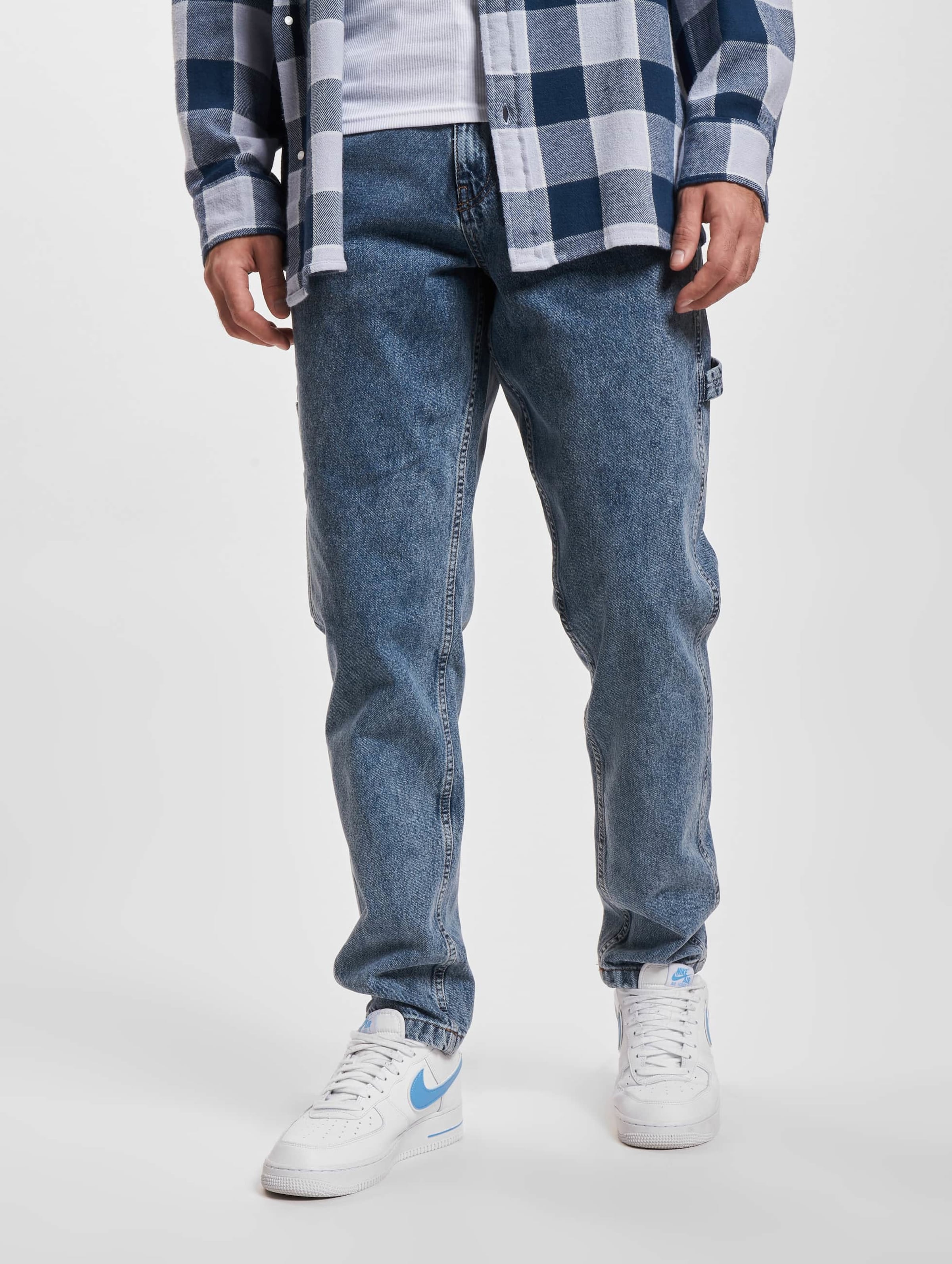 Karl Kani Retro Tape Workwear Denim Loose Fit Jeans Mannen op kleur indigo, Maat 28