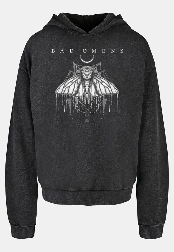 Bad Omens Moth Acid Washed Oversized Hoody-2