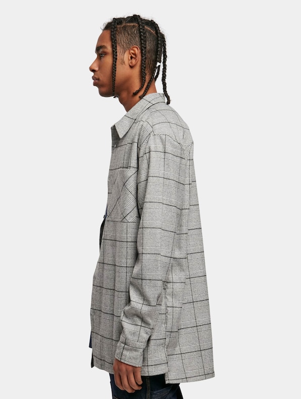 Long Oversized Checked Greyish-2