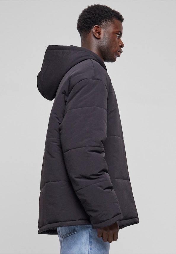 Hooded Block Puffer Jacket-3