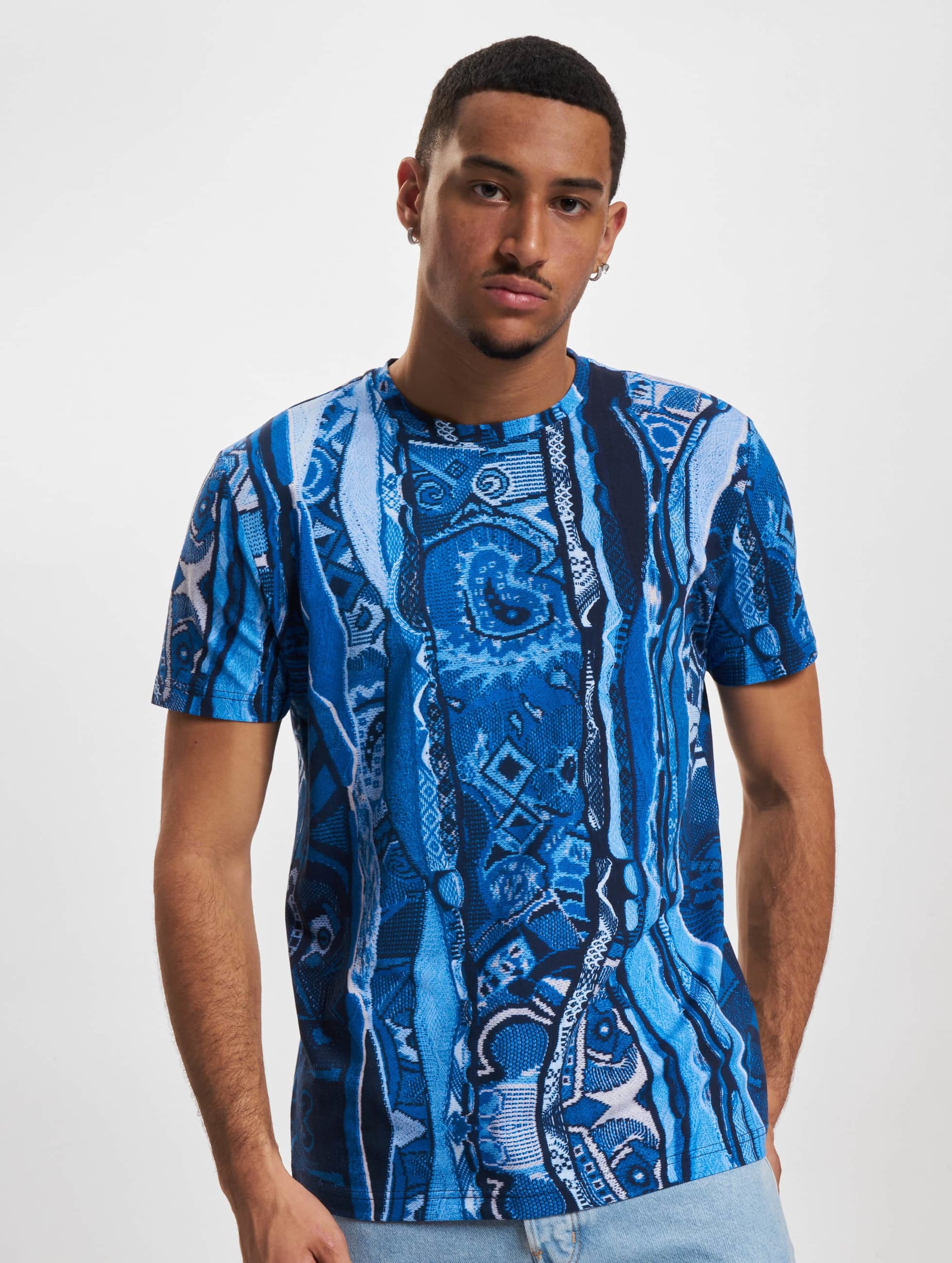 Carlo Colucci Luna T-Shirt Männer,Unisex op kleur blauw, Maat S