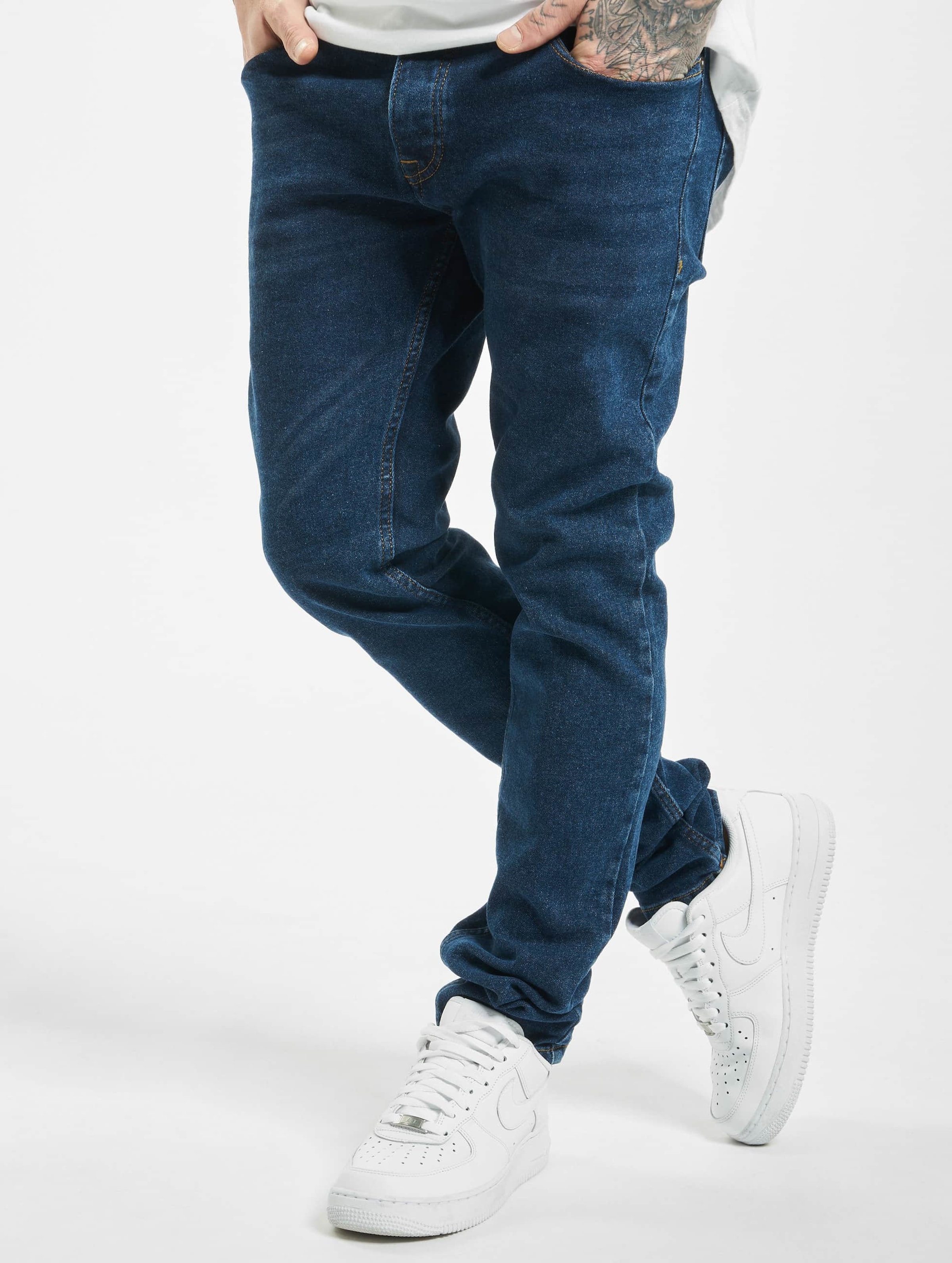 2Y Carlos Slim Fit Jeans Mannen op kleur blauw, Maat 34