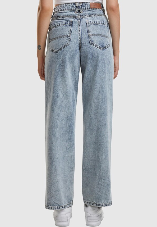 Ladies Wide Leg Slit Denim-1