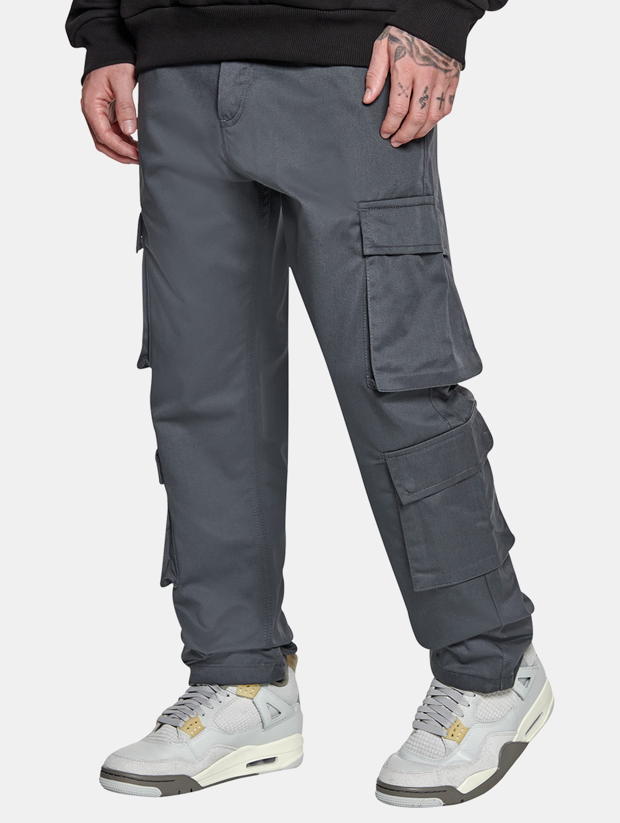 Dropsize Double Pocket Workwear Cargohose op kleur grijs, Maat 33