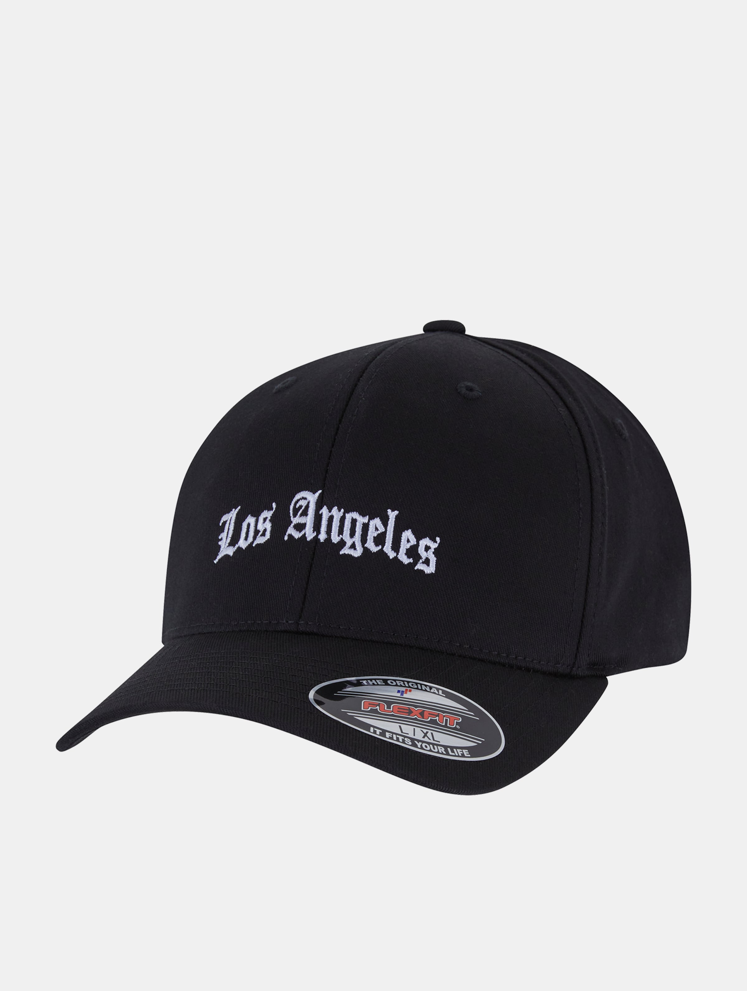 Mister Tee Los Angeles Wooly Combed Flexfitted Caps Vrouwen op kleur zwart, Maat LXL