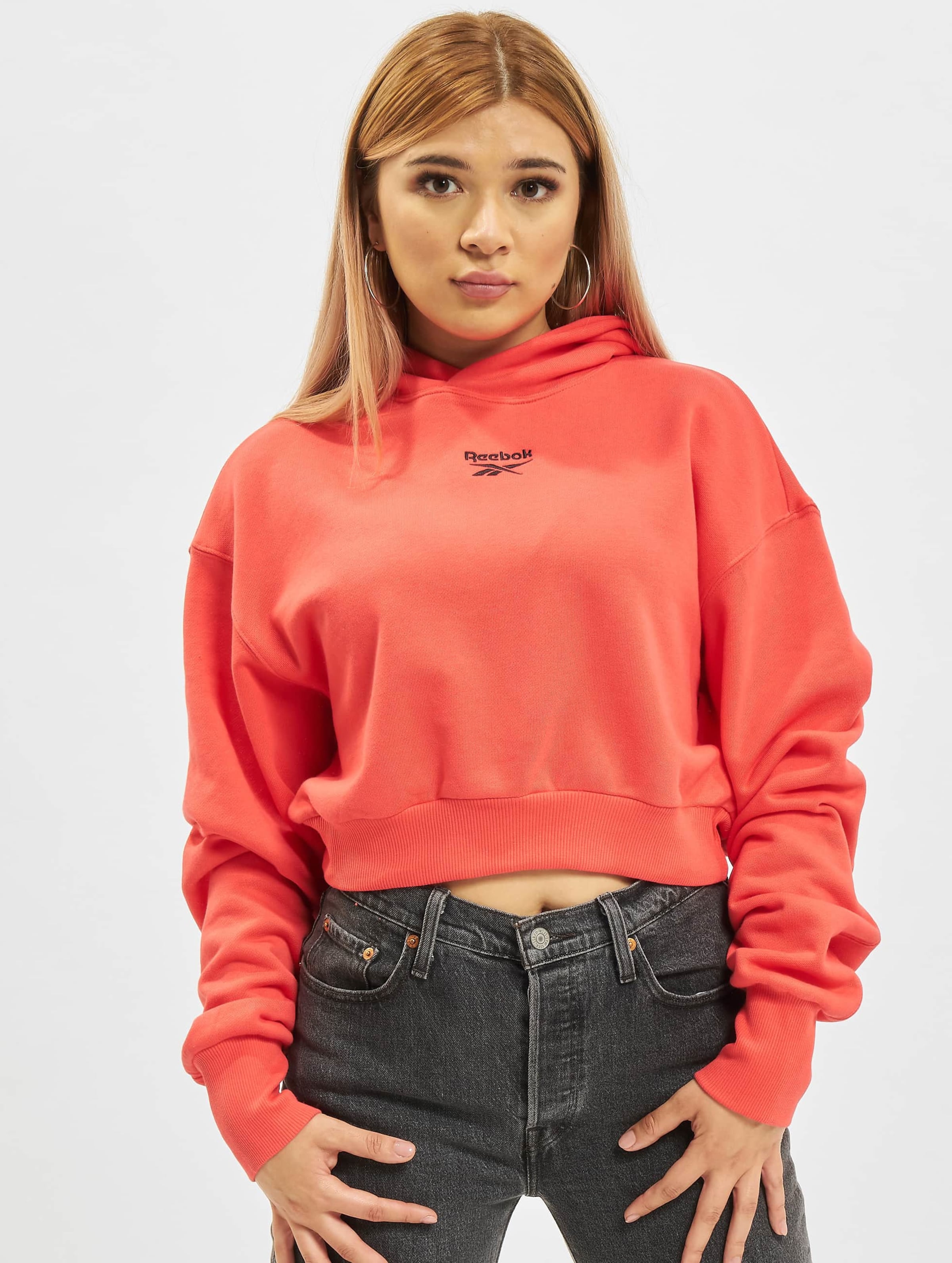 Reebok crop clearance top hoodie