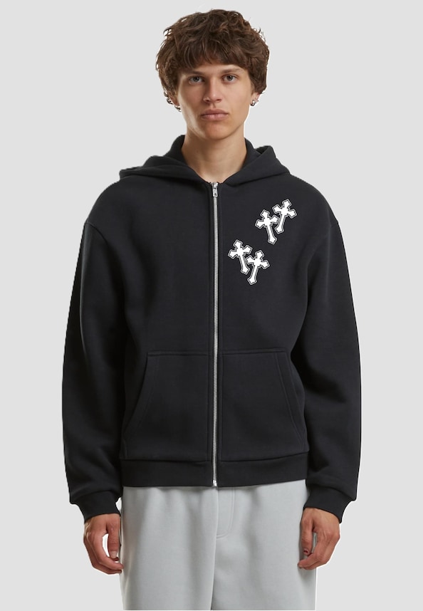 Mary Cross Fluffy Zip Hoody-0