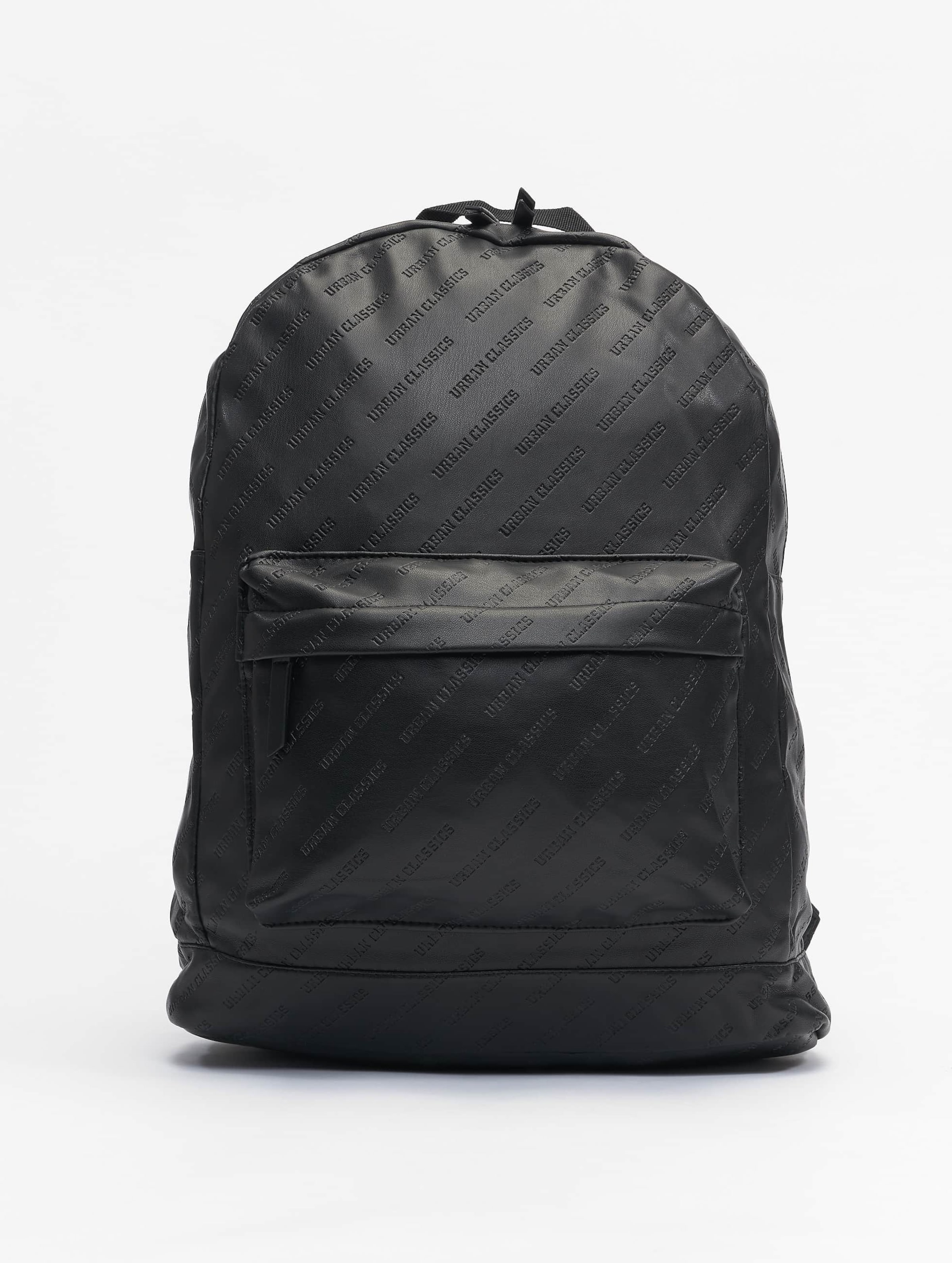 Urban Classics Synthetic Leather Backpack Vrouwen,Mannen,Unisex op kleur zwart, Maat ONE_SIZE
