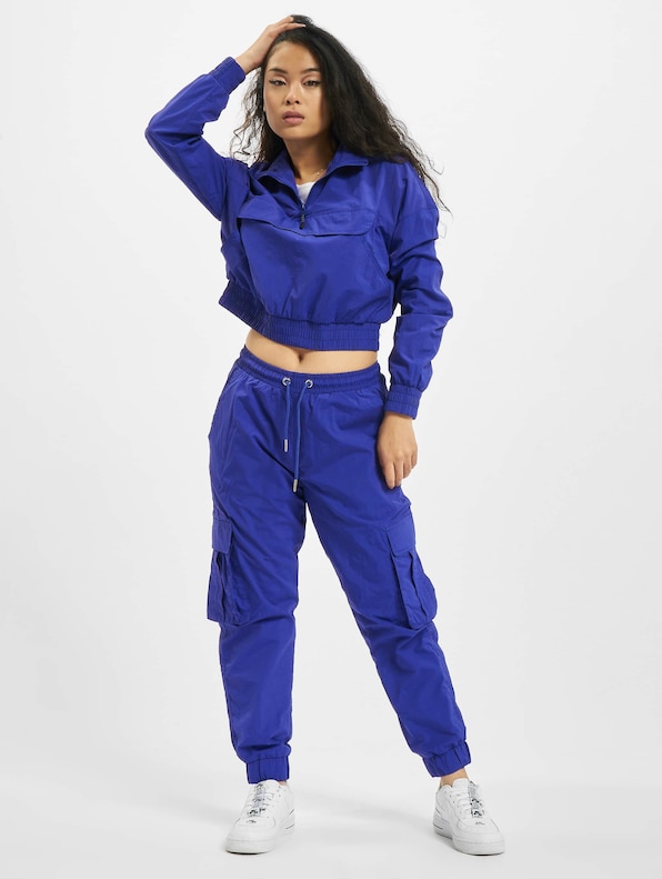 Ladies Cropped Crinkle Nylon Pull Over-5