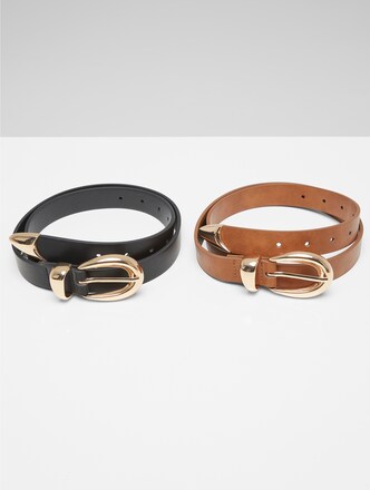 Chunky Buckle Loop Synthetic Leather 2 Pack