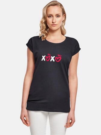 Ladies Valentines Day - XOXO Extended Shoulder T